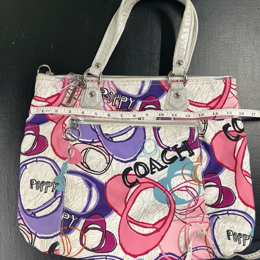 Coach 2011 Poppy Graffiti Glam Tote Multicolor Signature Bag 17829 - Picture 12 of 13